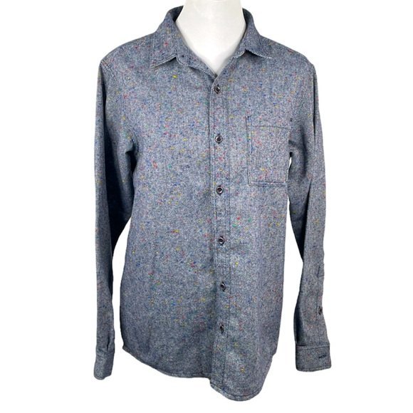 Columbia Wool Button Down Shirt Blue and Multi Color Size Small - Picture 1 of 9